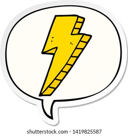 cartoon lightning bolt with speech bubble sticker