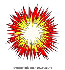 Cartoon lightning explosion pop art comic style background. Vector illustration.