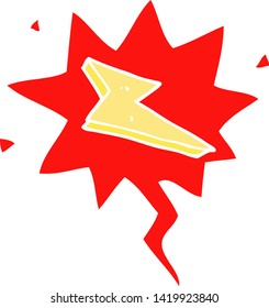 cartoon lightning with speech bubble in retro style
