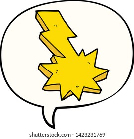 cartoon lightning strike with speech bubble