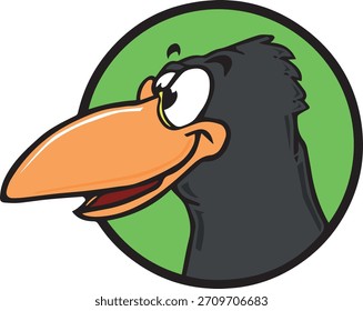 Dibujos animados como el pájaro del cuervo lindo estilo original mascota
