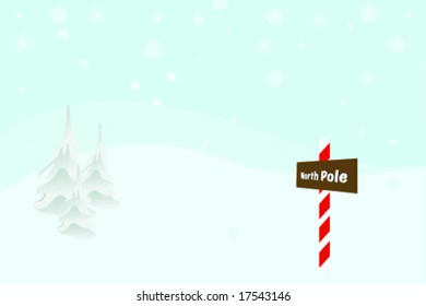Cartoon like Illustration of the North pole