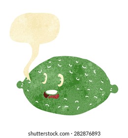 cartoon lime with speech bubble