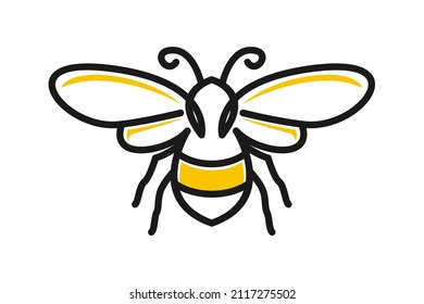 
Cartoon Line Art Honey Bee Bumblebee logo clip art design
