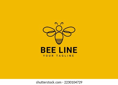 Cartoon Line Art Honey Bee Bumblebee Logo