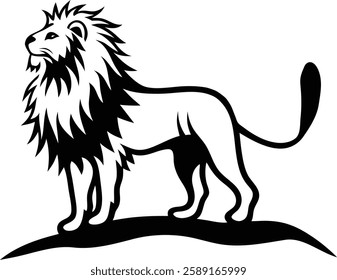 cartoon Line art Lion vector illustration eps