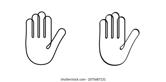 Cartoon Line Drawing Hands Stop Hand Stock Vector (Royalty Free ...