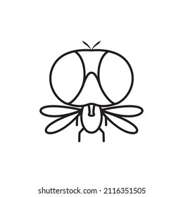 cartoon line insect flies logo design, vector graphic symbol icon sign illustration