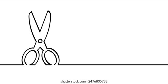 Cartoon line open and closed scissors icon. Flat vector open or close scissor for cutting coupon, voucher or paper. For dotted line with shears or scissors cut lines symbol. Tools for barber shop.