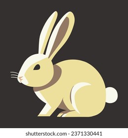 Cartoon line rabbit, flat style