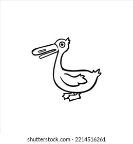 cartoon line sketch mallard duck vector illustration