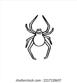 cartoon line sketch spider tarantula vector illustration