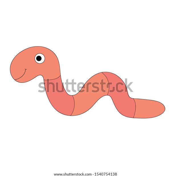 Cartoon Linear Doodle Retro Happy Worm Stock Vector (Royalty Free ...