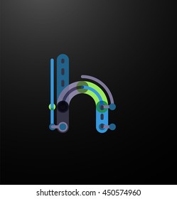Cartoon linear letters icons. Modern funny logo concept