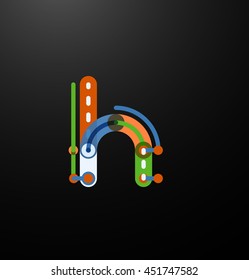 Cartoon linear letters icons. Modern funny logo concept