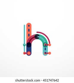 Cartoon linear letters icons. Modern funny logo concept
