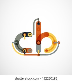 Cartoon linear letters icons. Modern funny logo concept