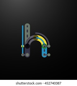 Cartoon linear letters icons. Modern funny logo concept