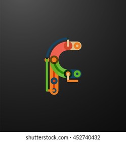 Cartoon linear letters icons. Modern funny logo concept