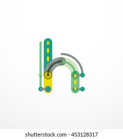 Cartoon linear letters icons. Modern funny logo concept