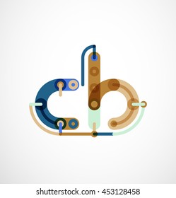 Cartoon linear letters icons. Modern funny logo concept