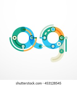 Cartoon linear letters icons. Modern funny logo concept