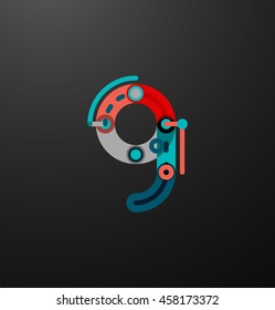 Cartoon linear letters icons. Modern funny logo concept