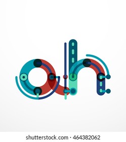 Cartoon linear letters icons. Modern funny logo concept