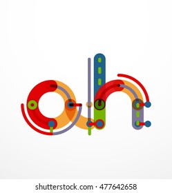 Cartoon linear letters icons. Modern funny logo concept