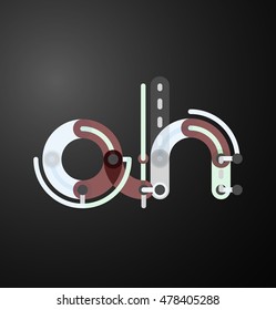 Cartoon linear letters icons. Modern funny logo concept