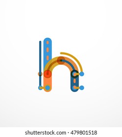 Cartoon linear letters icons. Modern funny logo concept