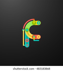 Cartoon linear letters icons. Modern funny logo concept