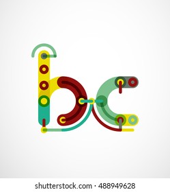 Cartoon linear letters icons. Modern funny logo concept
