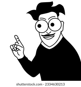 cartoon lineart black and white people