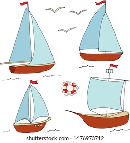 Cartoon lines art. Vector hand draw illustration EPS10.