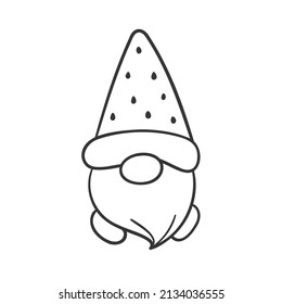 cartoon lines Summer gnomes in fruit costumes coloring book for kids