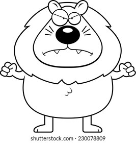 A cartoon lion with an angry expression.