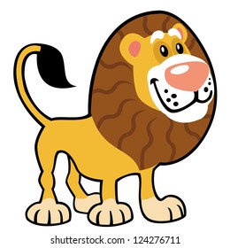 cartoon lion for babies and little kids,vector picture isolated on white background