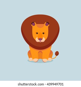 Cartoon lion character vector illustration