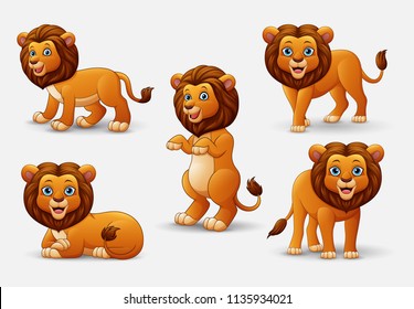 Cartoon lion collection set