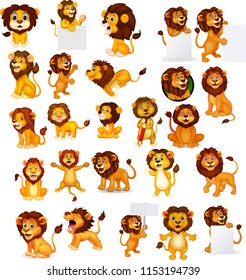 Cartoon lion collection set