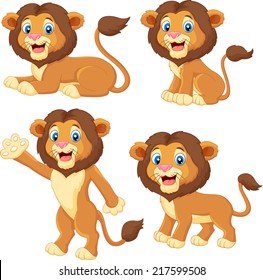 Cartoon lion collection set