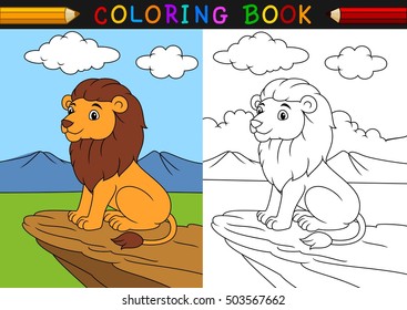 Cartoon Lion Coloring Book 