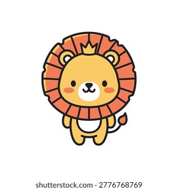 A cartoon lion with a crown