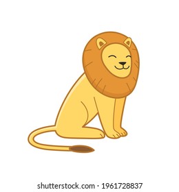 Cartoon lion, cute character for children. Vector illustration in cartoon style for abc book, poster, postcard.