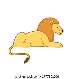 Cartoon lion, cute character for children. Vector illustration in cartoon style for abc book, poster, postcard.