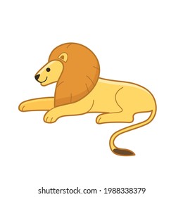 Cartoon lion, cute character for children. Vector illustration in cartoon style for abc book, poster, postcard.