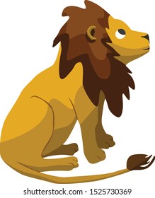 Cartoon lion flat vector illustration