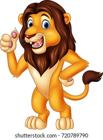 Cartoon lion giving thumb up