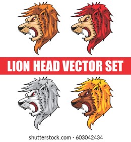 CARTOON LION HEAD MASCOT ILLUSTRATOR
